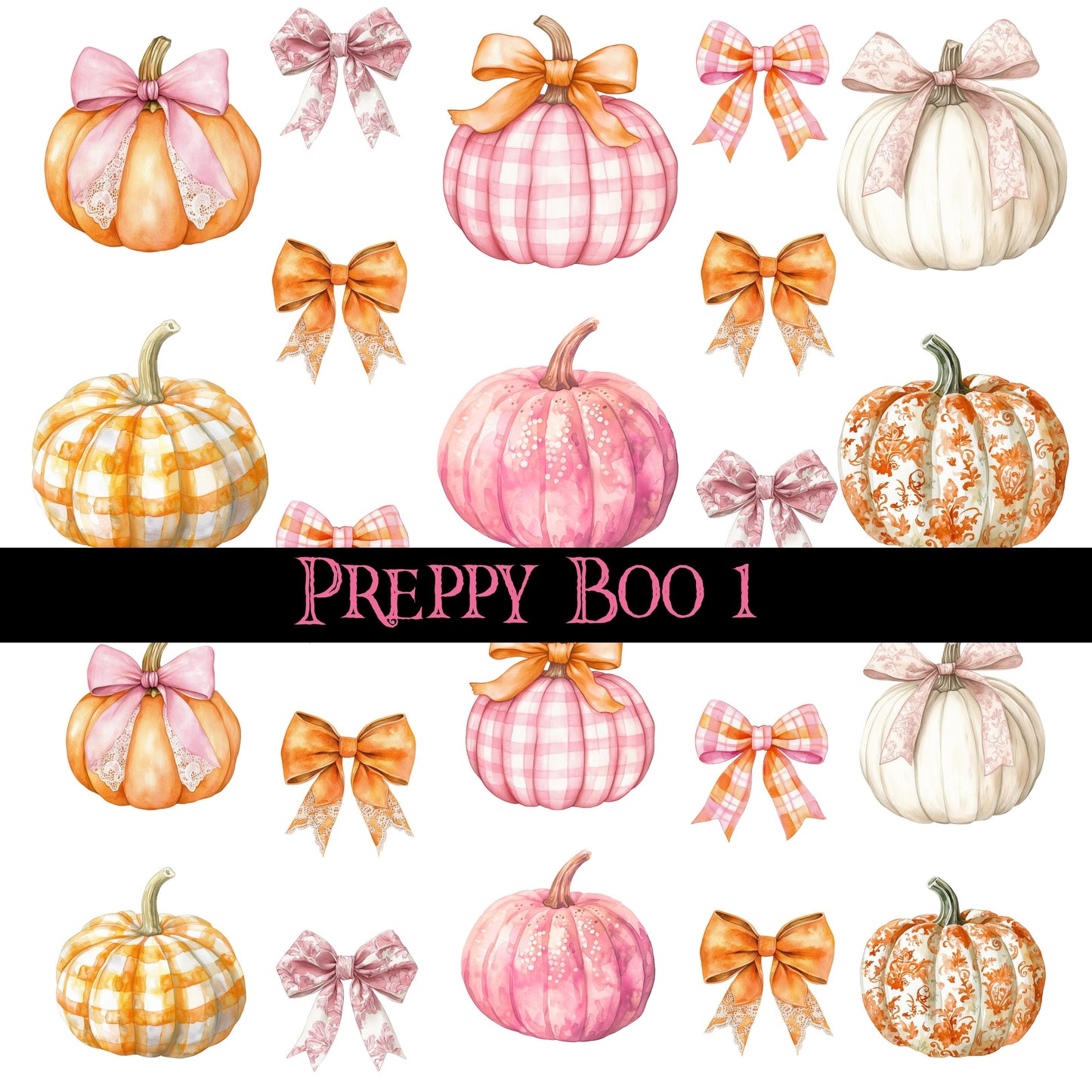 Preppy Boo UV DTF Decal sheet 2 Sheet Designs