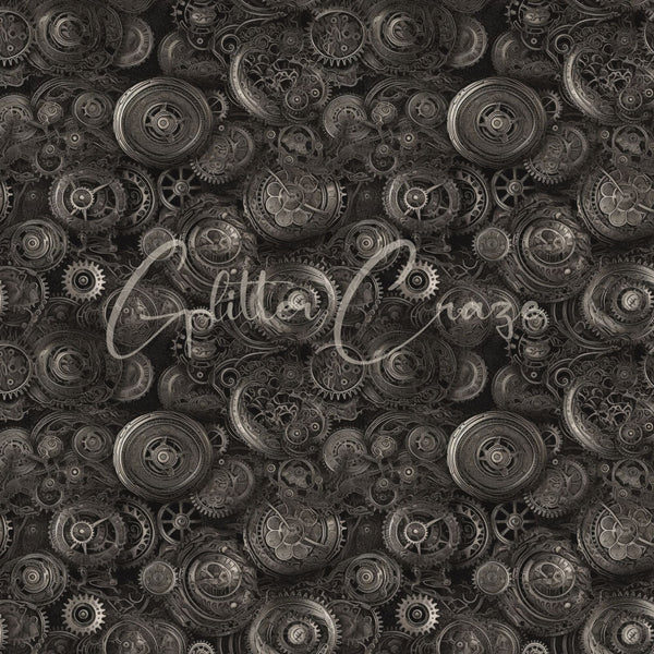 Steampunk Volume - Adhesive Vinyl 12x12 Sheets - 33 Prints