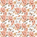 Vintage Peach Floral Collection - Adhesive Vinyl 12x12 Sheet - 12 Designs available