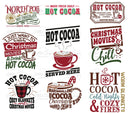 Hot Cocoa - UV DTF Decal sheets - 3 Design options- 9 decals per sheets