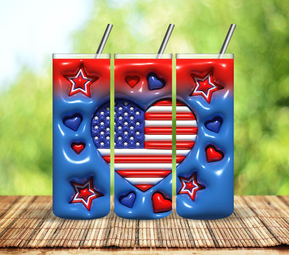 4th of July inflated hearts wraps