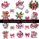 Pink Western Christmas - UV DTF Decal Sheet (3 Variants)