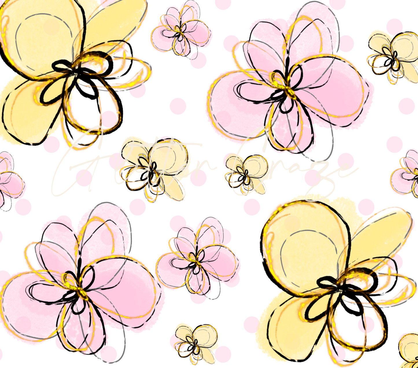 Hand Drawn Floral - Adhesive Vinyl Wrap - 5 Design Options