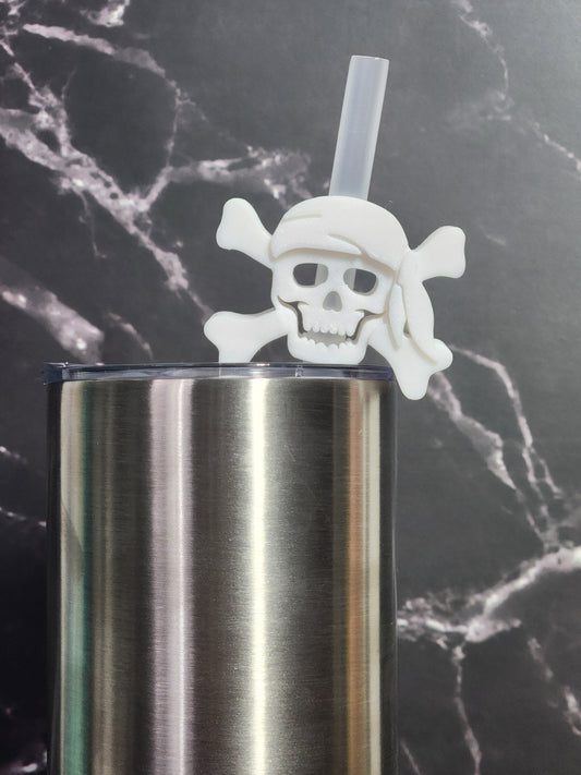 Skull and Cross Bones Straw Topper