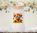 Sunflower Highland cow - UV DTF Decal