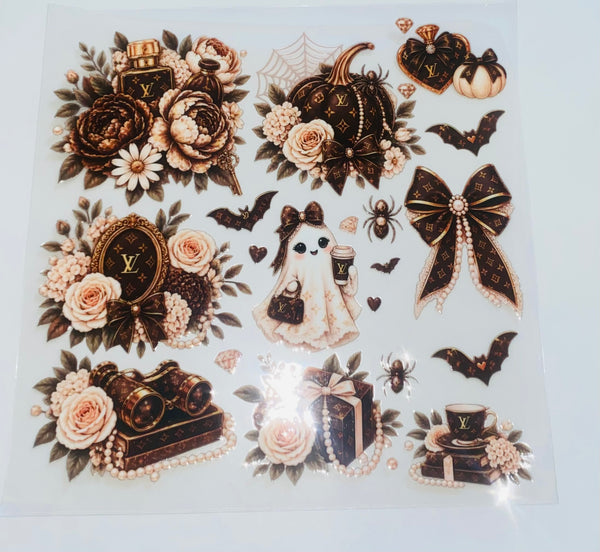 #164 Creepin it Couture Brown Double sided Decal Sheet  ( 3 varrients )