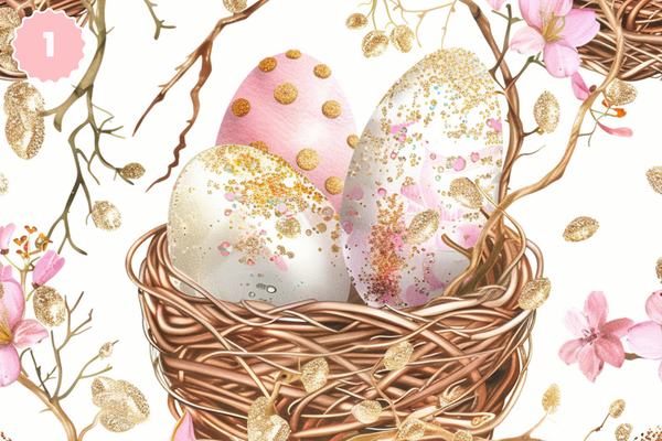 Pink and Gold Easter - Adhesive Vinyl 12x12 Sheets - 12 Design Options