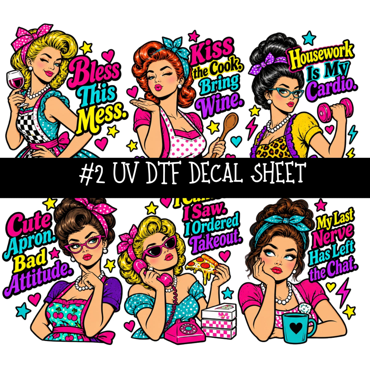 Popart Girls UV DTF Decal sheets 14 Designs available