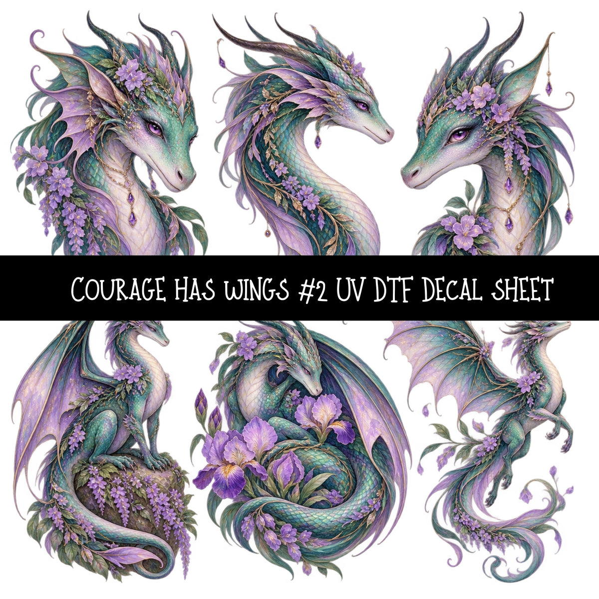 Courage has wings UV DTF Decal sheets 6 Designs available