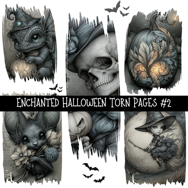Enchanted Halloween Torn Pages UV DTF Decal sheets 10 Designs available