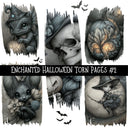 Enchanted Halloween Torn Pages UV DTF Decal sheets 10 Designs available