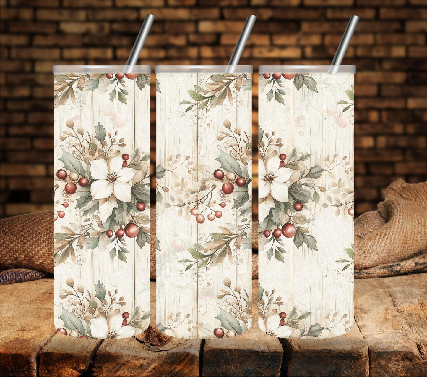 Woodlands Christmas Vinyl tumbler wraps- 18 Designs- 2 Sizes Avaialble