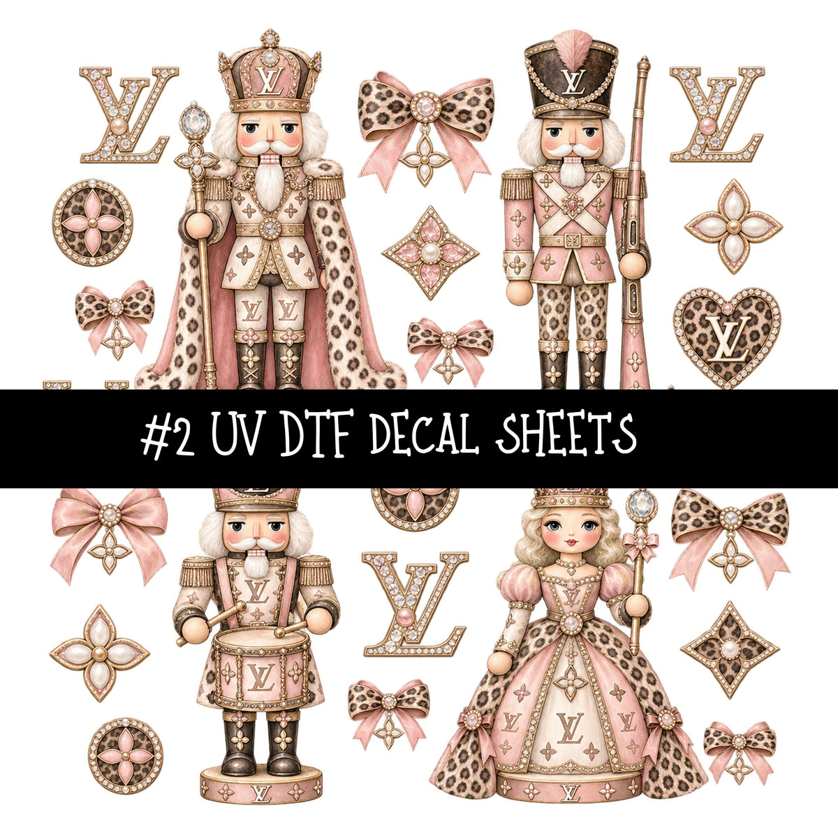 Bougie Nutcracker LV UV DTF Decal sheets 11 Designs available