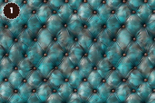 Turquoise and Brown Tooled Leather - Adhesive Vinyl 12x12 Sheets - 22 Design Options