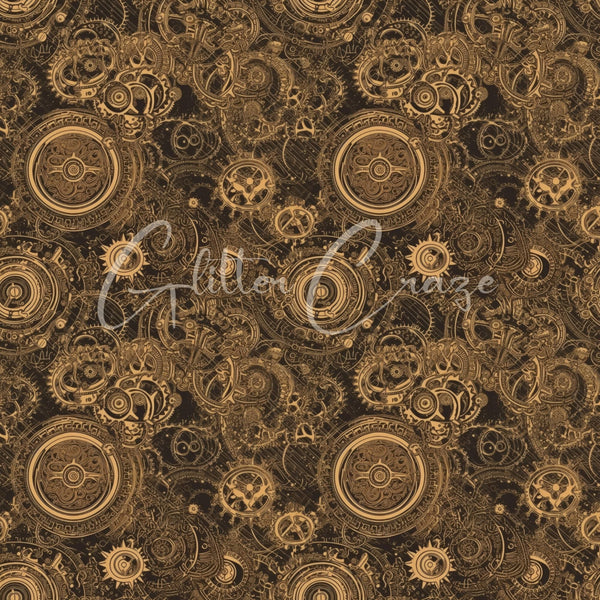 Steampunk Volume - Adhesive Vinyl 12x12 Sheets - 33 Prints