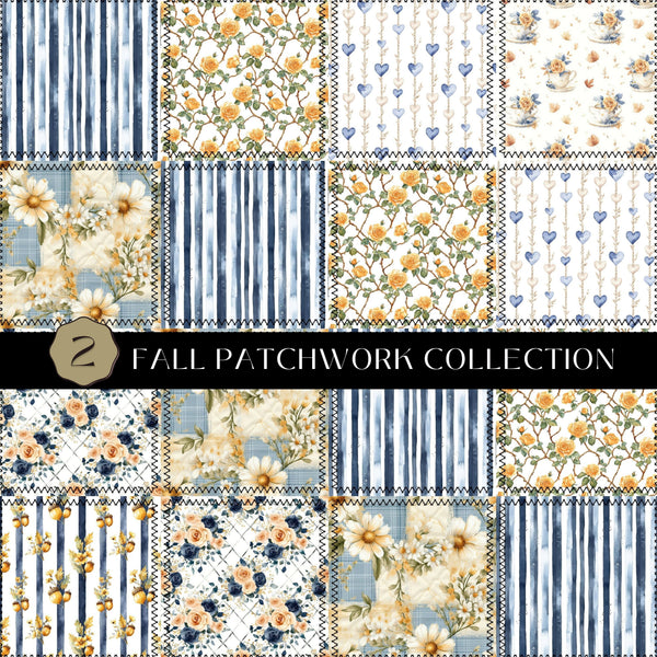 Fall Patchwork Vinyl collection- 12x12 vinyl sheets-5 designs available