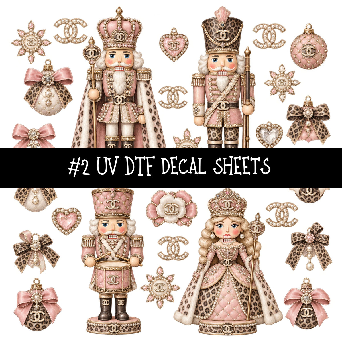 Bougie Nutcracker Chanel UV DTF Decal sheets 11 Designs available