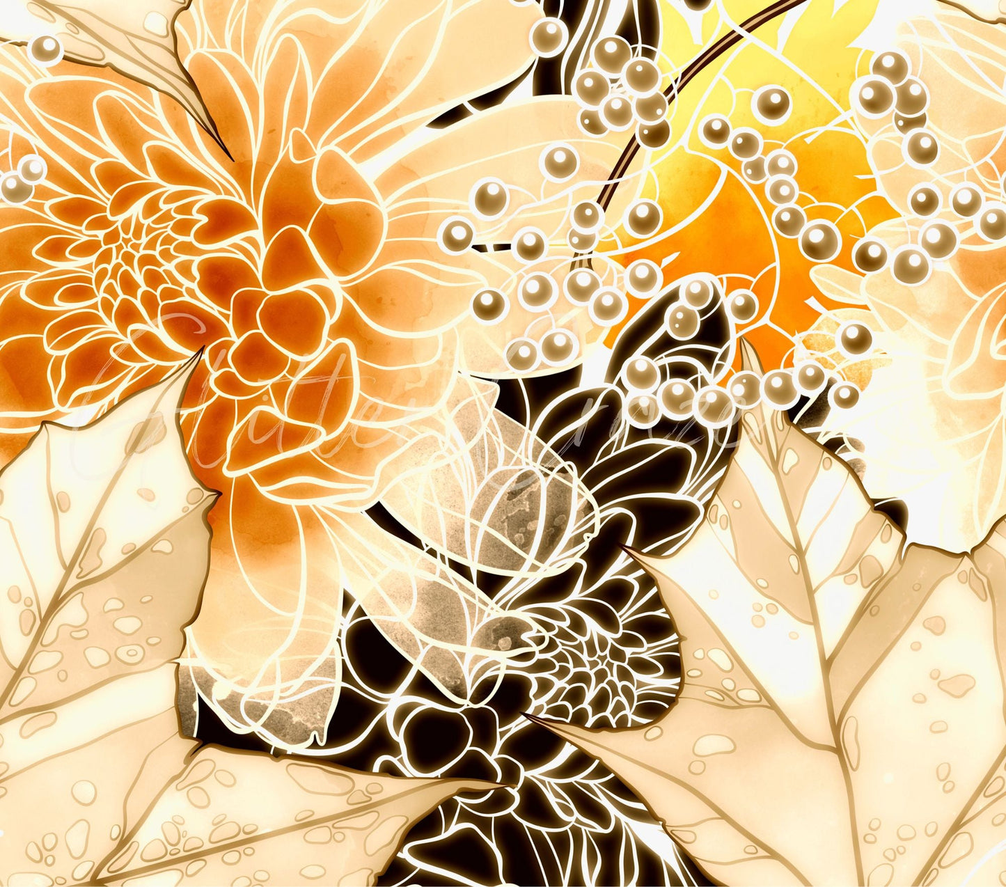 Golden Floral - Adhesive Vinyl Wraps - 6 Design Options