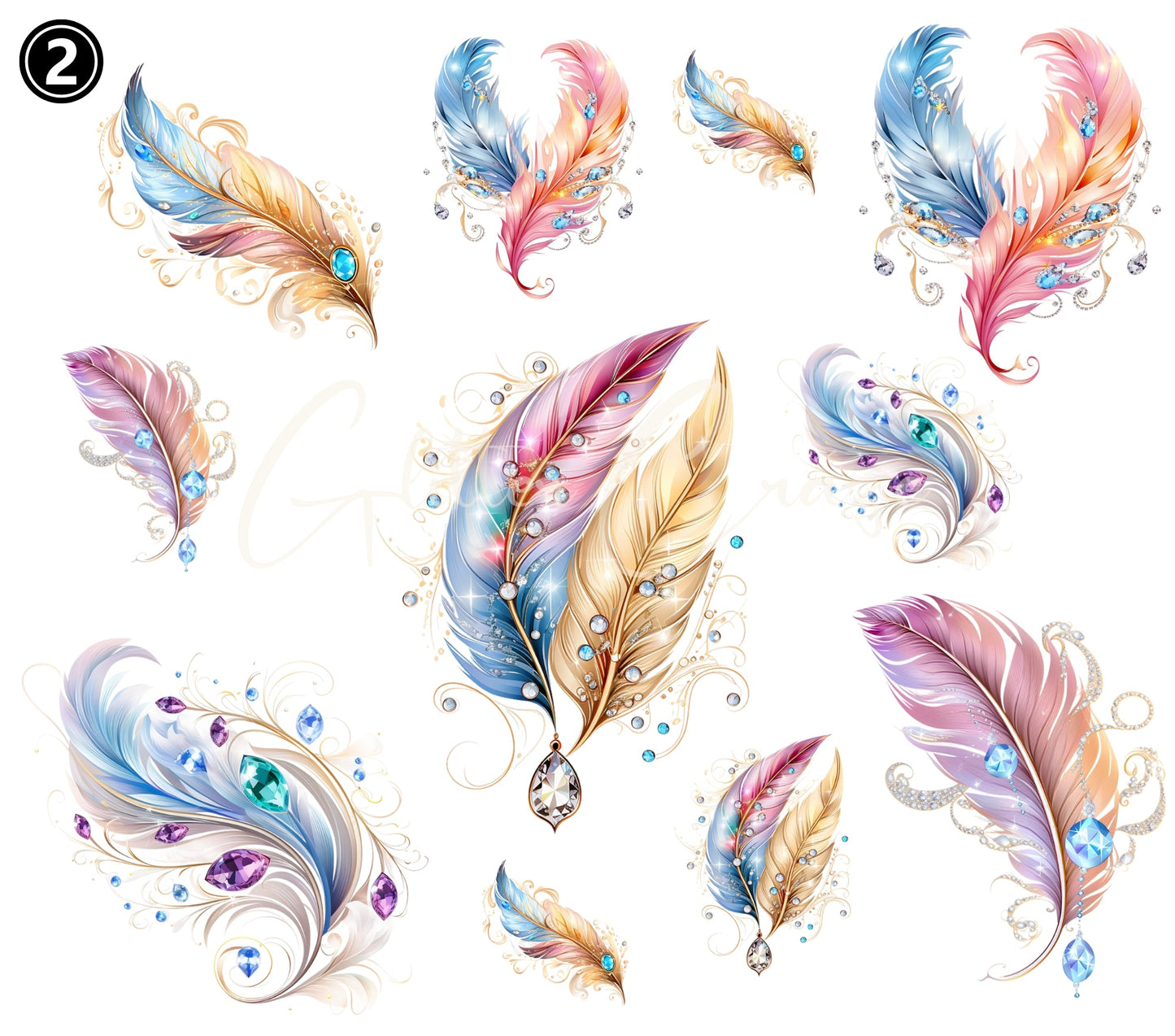 Feathers - UV DTF Decal sheets- 4 Design Options