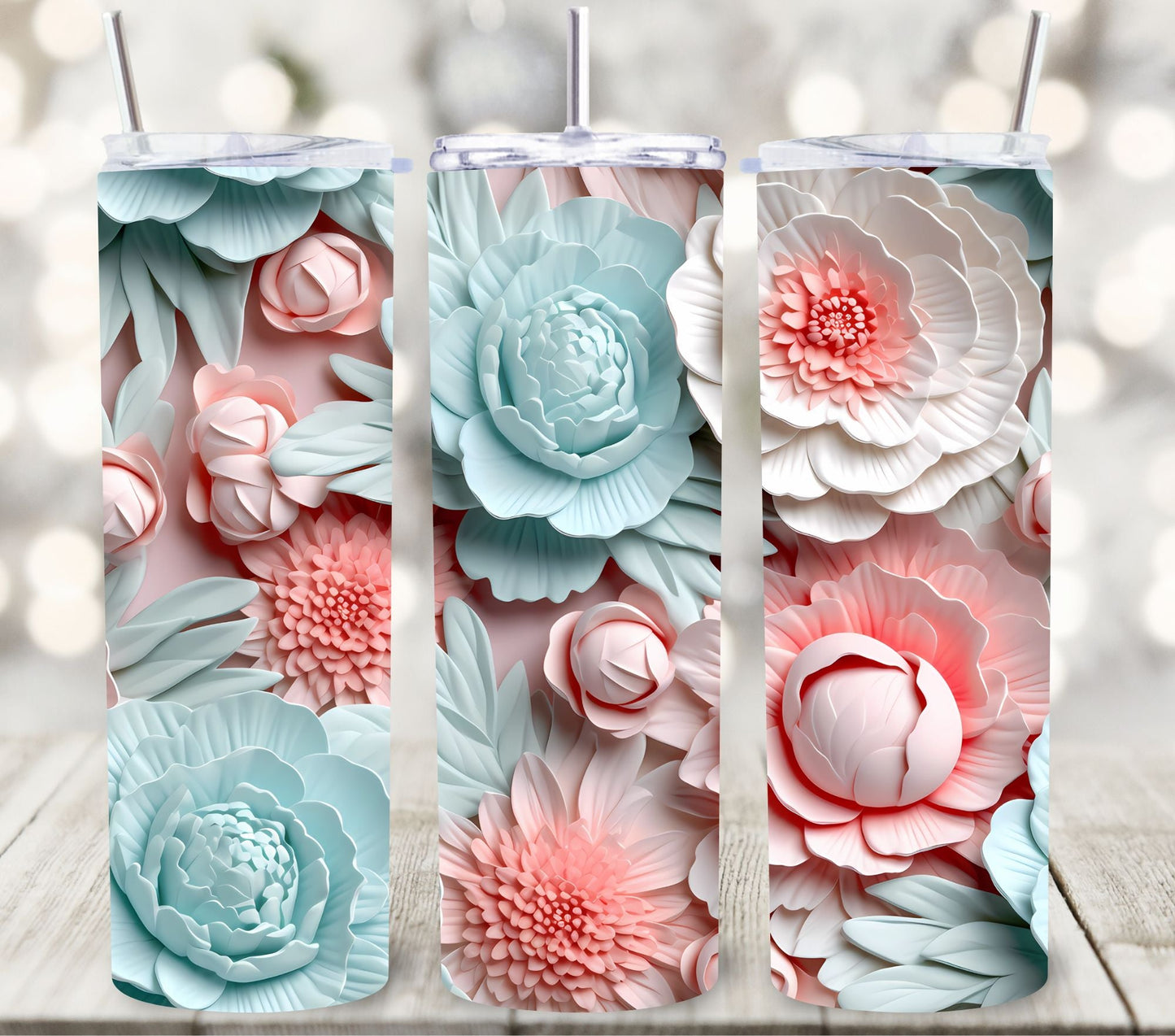 Beautiful 3D Floral - Adhesive Vinyl Wrap - 11 Designs