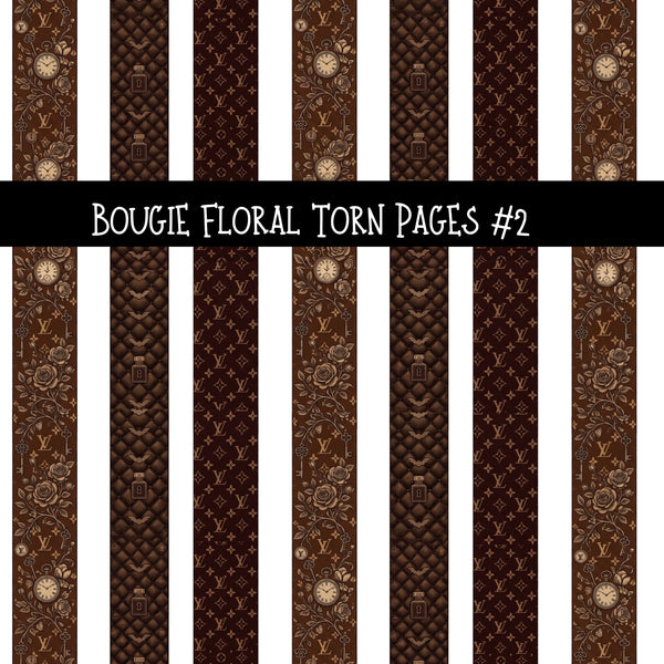 Bougie Floral Torn Pages UV DTF Decal sheets 6 Designs available