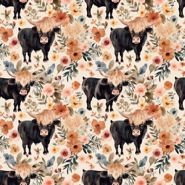 Highland Cow - Adhesive Vinyl 12x12 Sheets - 8  Designs