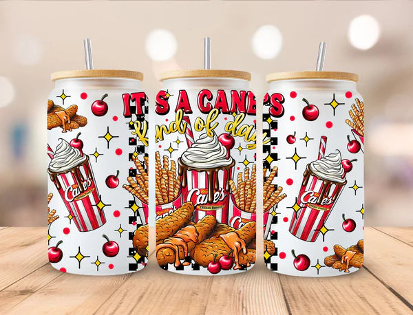 It's a Canes kind of Day - UV DTF 16oz Libbey wrap- 2 Designs