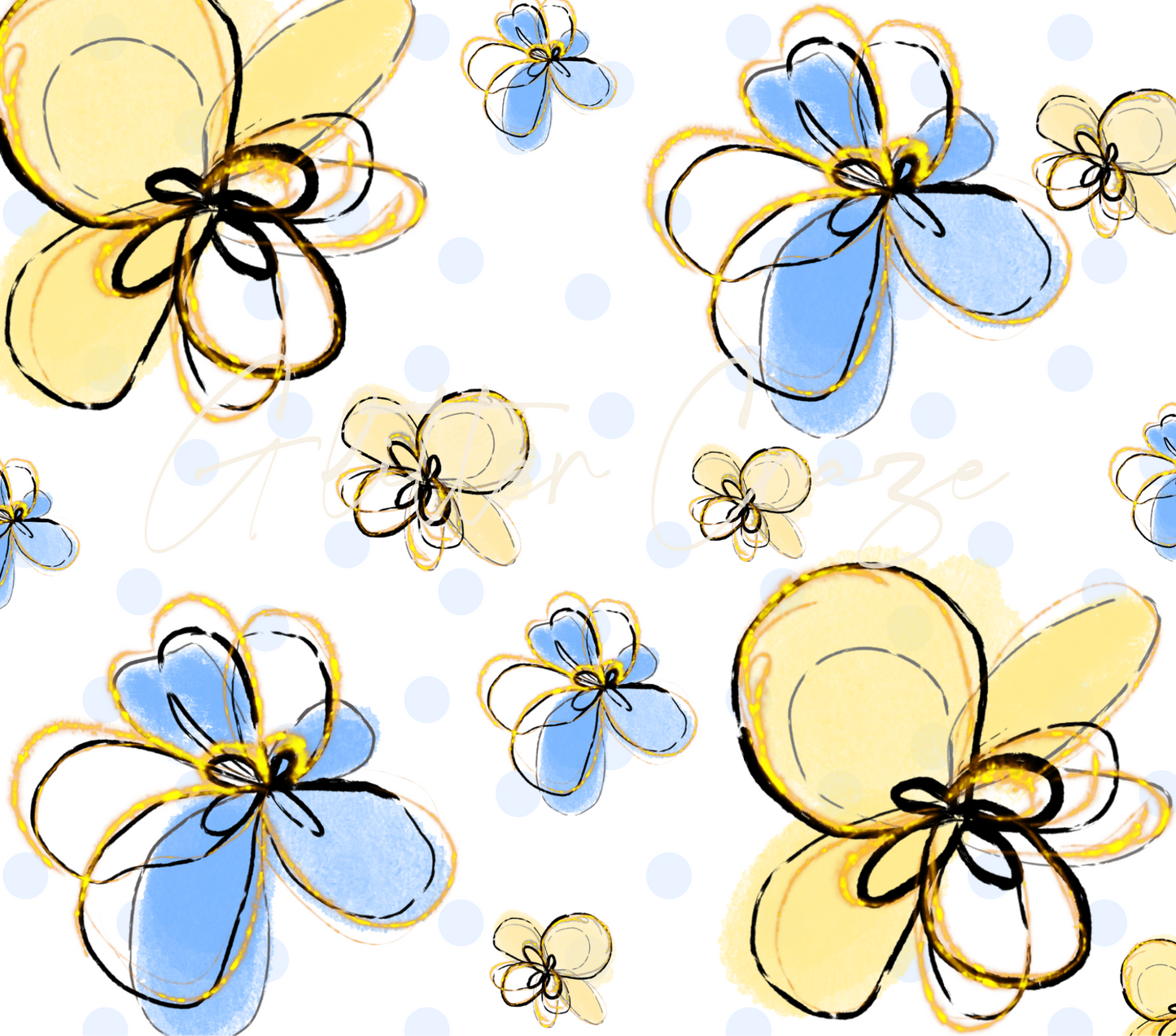 Hand Drawn Floral - Adhesive Vinyl Wrap - 5 Design Options