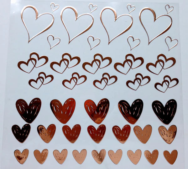 #34 Metallic UV DTF-Open Hearts- available in Gold, Silver, Holo Red, Holo Pink, and Holo white