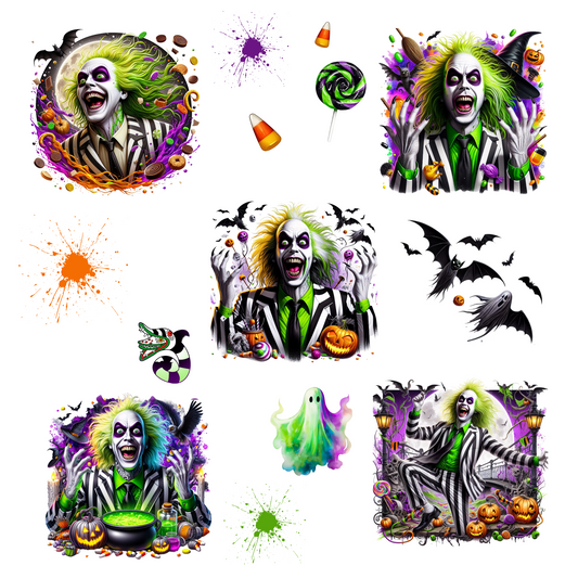 Beetlejuice - UV DTF Decal sheets- 3 Designs