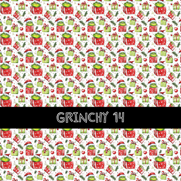 Grinchy vinyl sheets 16 designs to choose from