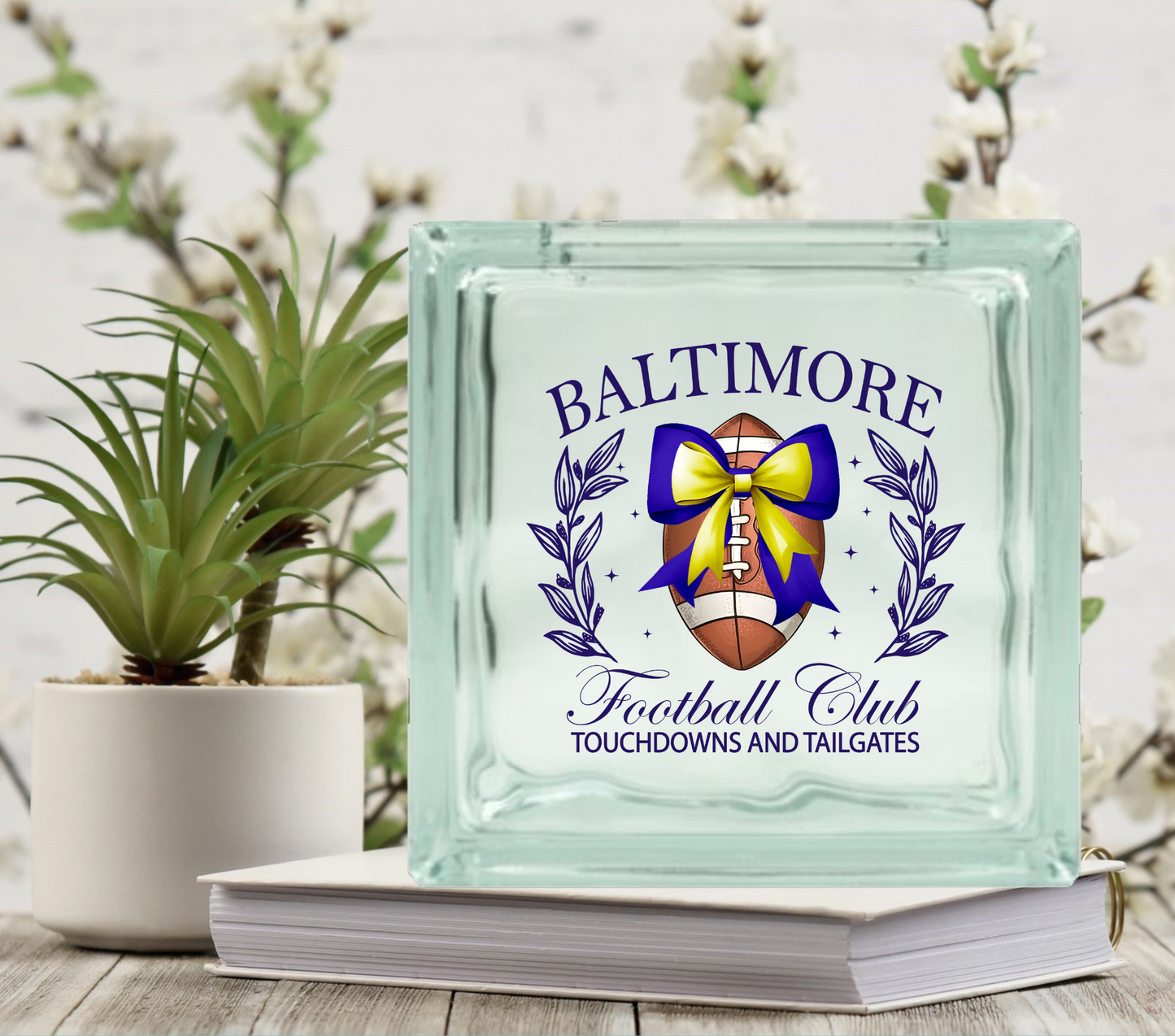 Football Club - UV DTF Glass Block Decal - 6.5 inches