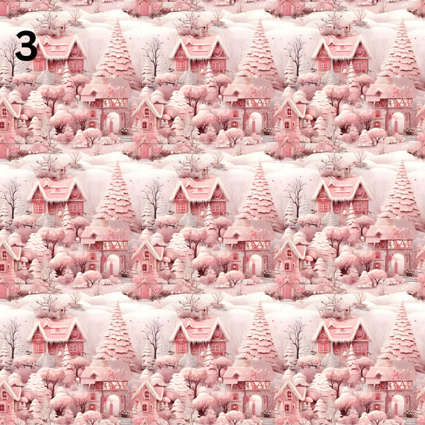 Rustic Pink Christmas Collection - Adhesive Vinyl 12x12 sheets - 20 Prints