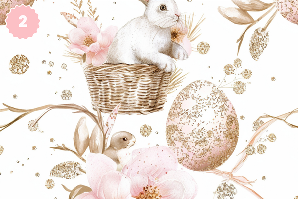 Pink and Gold Easter - Adhesive Vinyl 12x12 Sheets - 12 Design Options