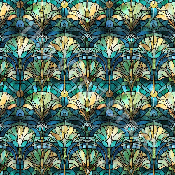 Stained Peacock - Adhesive Vinyl Wrap and 12x12 Sheets - 12 Design Options