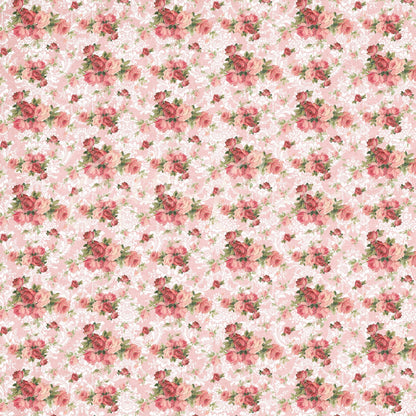 Vintage Pink Floral Collection - Adhesive Vinyl 12x12 Sheet - 12 Designs