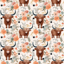 Highland Cow - Adhesive Vinyl 12x12 Sheets - 8  Designs