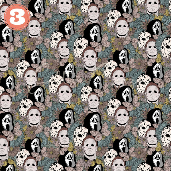Boho Horror - Adhesive Vinyl 12x12 Sheets - 4 Designs