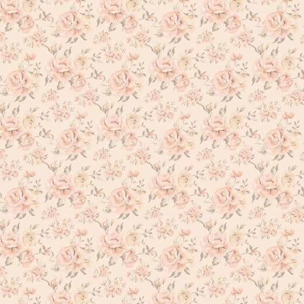 Vintage Peach Floral Collection - Adhesive Vinyl 12x12 Sheet - 12 Designs available