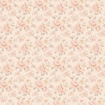 Vintage Peach Floral Collection - Adhesive Vinyl 12x12 Sheet - 12 Designs available