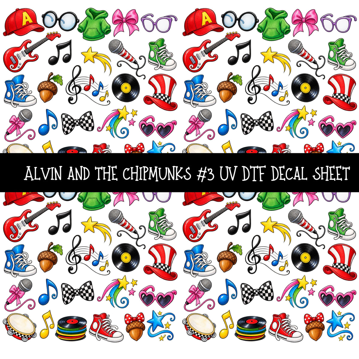 Alvin and the Chipmunks UV DTF Decal sheets 11 Designs available