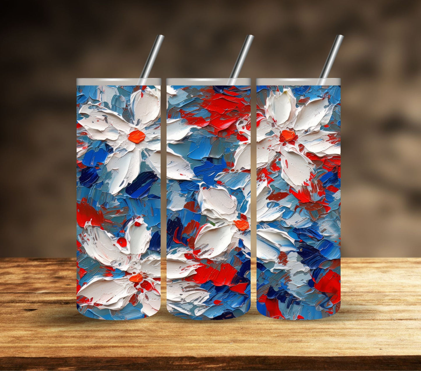 Patriotic Floral - Adhesive Vinyl Wrap- 11 designs