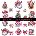 Pink Western Christmas - UV DTF Decal Sheet (3 Variants)