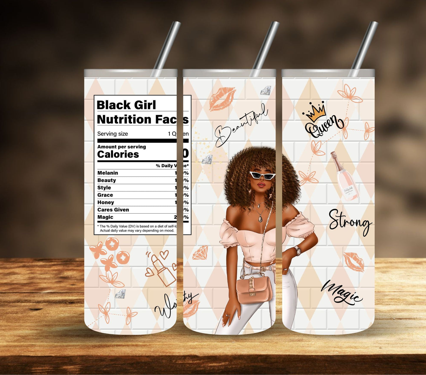 Black Queen Nutrition Facts- Adhesive Vinyl Wrap - 4 Designs