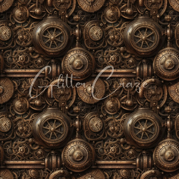 Steampunk Volume - Adhesive Vinyl 12x12 Sheets - 33 Prints