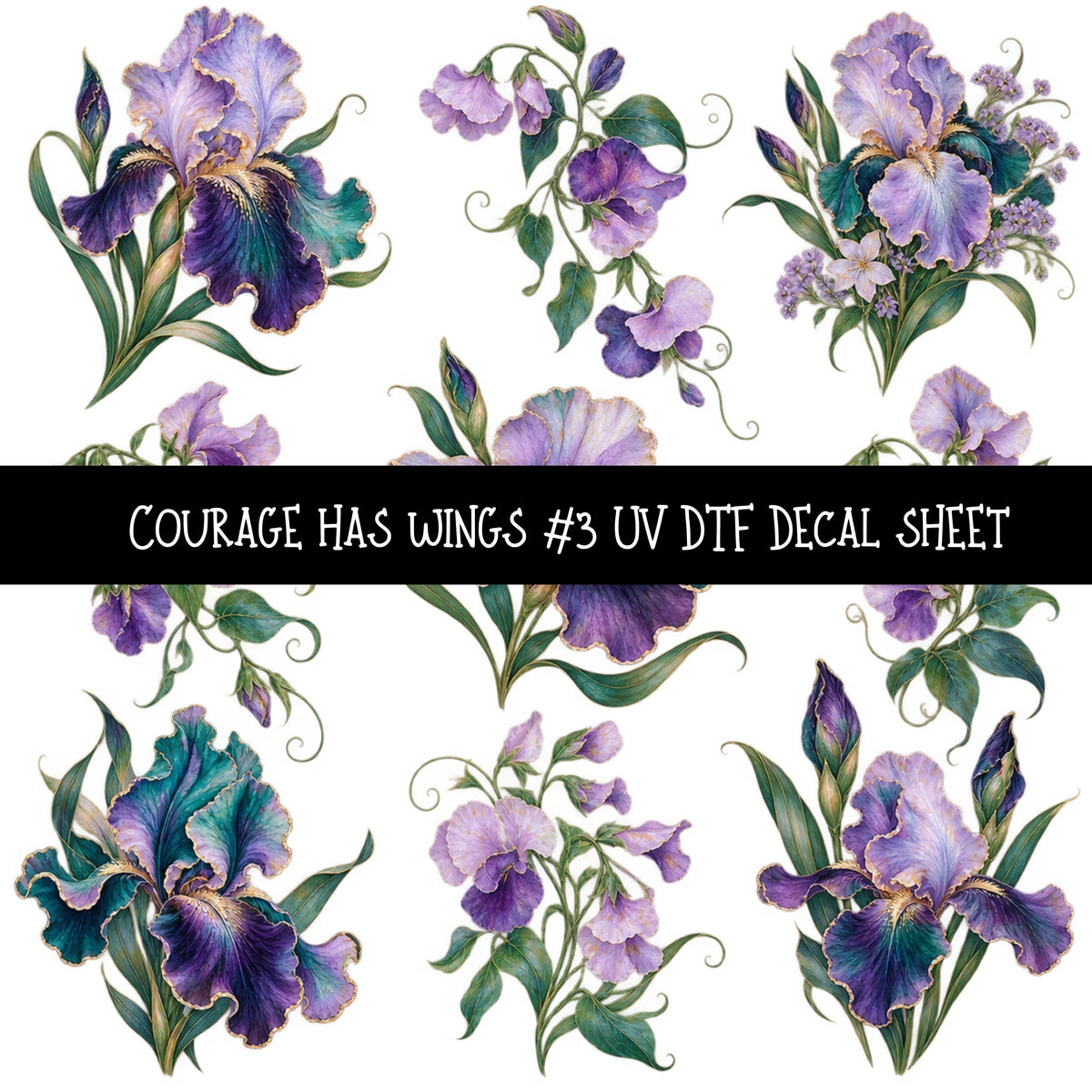 Courage has wings UV DTF Decal sheets 6 Designs available