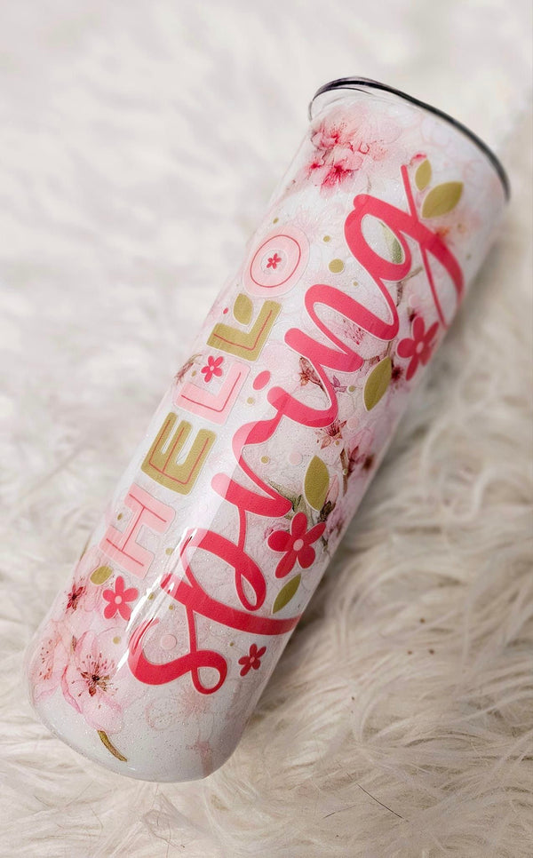 Cherry Blossom - UV DTF Tumbler wrap Transparent- 3 Designs