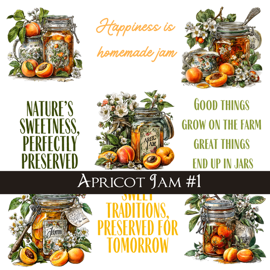 Apricot Jam -UVDTF Decal Sheets