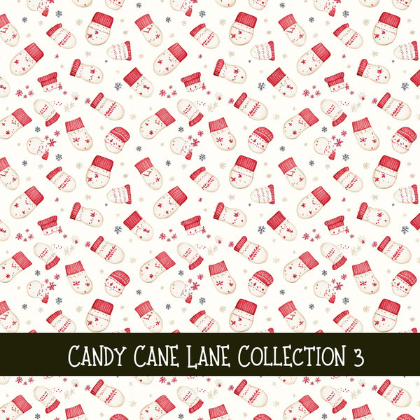 Candy Cane Lane Collection vinyl sheets 12 Patterns to choose from