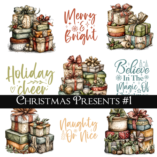 Christmas Presents -UVDTF Decal Sheets
